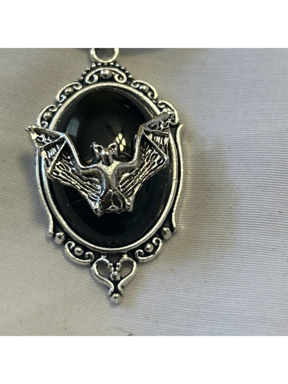 Choker Size 16” Adjustable Necklace Chain Bat Cameo Jewelry Goth Punk Emo Black